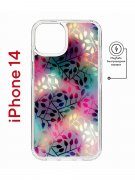 Чехол-накладка Apple iPhone 14  (625959) Kruche PRINT Цветные листья