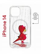 Чехол-накладка Apple iPhone 14  (625959) Kruche PRINT Девочка с зонтом