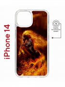 Чехол-накладка Apple iPhone 14  (625959) Kruche PRINT Конь огонь