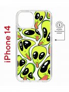 Чехол-накладка Apple iPhone 14  (625959) Kruche PRINT Инопланетянин