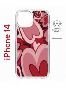 Чехол-накладка Apple iPhone 14  (625959) Kruche PRINT Сердечки
