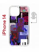 Чехол-накладка Apple iPhone 14  (625959) Kruche PRINT Стикеры Киберпанк