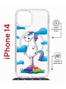 Чехол-накладка iPhone 14 Kruche Magrope Print Flying Unicorn