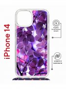 Чехол-накладка Apple iPhone 14  (625960) Kruche PRINT Purple leaves