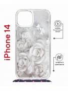 Чехол-накладка Apple iPhone 14  (625960) Kruche PRINT White roses