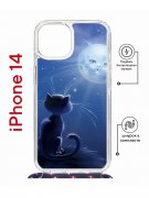 Чехол-накладка iPhone 14 Kruche Magrope Print Лунный кот