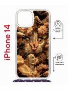 Чехол-накладка Apple iPhone 14  (625960) Kruche PRINT Котик с рыбками