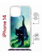Чехол-накладка Apple iPhone 14  (625960) Kruche PRINT Черный кот