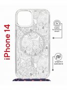 Чехол-накладка Apple iPhone 14  (625960) Kruche PRINT Skull White