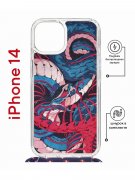 Чехол-накладка iPhone 14 Kruche Magrope Print Японская змея