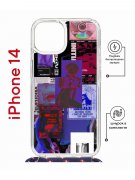 Чехол-накладка Apple iPhone 14  (625960) Kruche PRINT Стикеры Киберпанк