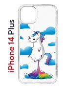 Чехол-накладка Apple iPhone 14 Plus (625954) Kruche PRINT Flying Unicorn