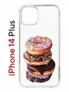 Чехол-накладка Apple iPhone 14 Plus (625954) Kruche PRINT Donuts