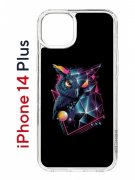 Чехол-накладка Apple iPhone 14 Plus (625954) Kruche PRINT Retro Owl