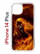 Чехол-накладка Apple iPhone 14 Plus (625954) Kruche PRINT Конь огонь