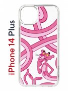 Чехол-накладка iPhone 14 Plus Kruche Print Розовая Пантера