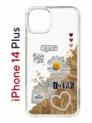 Чехол-накладка iPhone 14 Plus Kruche Print Крафтовые наклейки