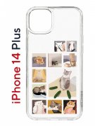 Чехол-накладка iPhone 14 Plus Kruche Print Коты-Мемы