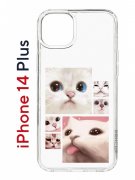 Чехол-накладка iPhone 14 Plus Kruche Print Коты