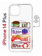 Чехол-накладка Apple iPhone 14 Plus (625965) Kruche PRINT Repeat