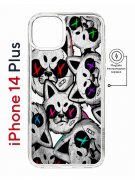 Чехол-накладка Apple iPhone 14 Plus (625965) Kruche PRINT Angry Cats