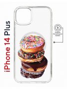 Чехол-накладка iPhone 14 Plus Kruche Magnet Print Donuts