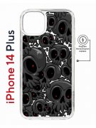 Чехол-накладка Apple iPhone 14 Plus (625965) Kruche PRINT Skull gray