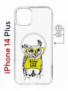 Чехол-накладка Apple iPhone 14 Plus (625965) Kruche PRINT Сова в очках
