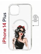 Чехол-накладка Apple iPhone 14 Plus (625965) Kruche PRINT Фэшн леди