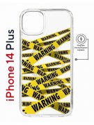 Чехол-накладка iPhone 14 Plus Kruche Magnet Print Warning