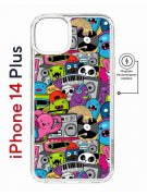 Чехол-накладка Apple iPhone 14 Plus (625965) Kruche PRINT Monsters music