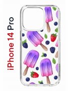 Чехол-накладка Apple iPhone 14 Pro (625958) Kruche PRINT Ice Cream