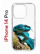 Чехол-накладка Apple iPhone 14 Pro (625958) Kruche PRINT Змея