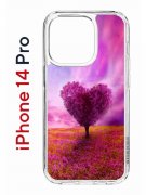 Чехол-накладка Apple iPhone 14 Pro (625958) Kruche PRINT Pink heart