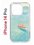 Чехол-накладка Apple iPhone 14 Pro (625958) Kruche PRINT озеро цветов