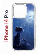 Чехол-накладка Apple iPhone 14 Pro (625958) Kruche PRINT Лунный кот