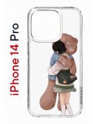 Чехол-накладка Apple iPhone 14 Pro (625958) Kruche PRINT Девочка с мишкой