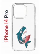 Чехол-накладка Apple iPhone 14 Pro (625958) Kruche PRINT Акула