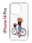 Чехол-накладка Apple iPhone 14 Pro (625958) Kruche PRINT Велосипедная прогулка