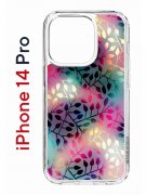 Чехол-накладка iPhone 14 Pro Kruche Print Цветные листья