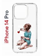 Чехол-накладка Apple iPhone 14 Pro (625958) Kruche PRINT Рисуя любовь