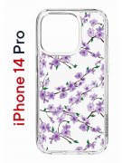 Чехол-накладка Apple iPhone 14 Pro (625958) Kruche PRINT Сакура