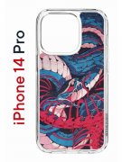 Чехол-накладка Apple iPhone 14 Pro (625958) Kruche PRINT Японская змея