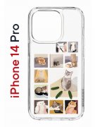 Чехол-накладка iPhone 14 Pro Kruche Print Коты-Мемы