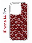 Чехол-накладка Apple iPhone 14 Pro (625958) Kruche PRINT Вязаные сердечки