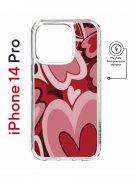 Чехол-накладка Apple iPhone 14 Pro (625964) Kruche PRINT Сердечки