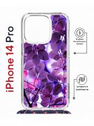 Чехол-накладка iPhone 14 Pro Kruche Magrope Print Purple leaves