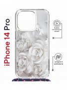 Чехол-накладка iPhone 14 Pro Kruche Magrope Print White roses