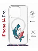 Чехол-накладка iPhone 14 Pro Kruche Magrope Print Акула