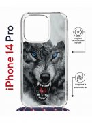 Чехол-накладка Apple iPhone 14 Pro (625961) Kruche PRINT Волк